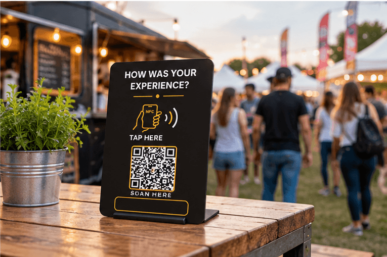 Tavelina Smart Tap at an outdoor festival